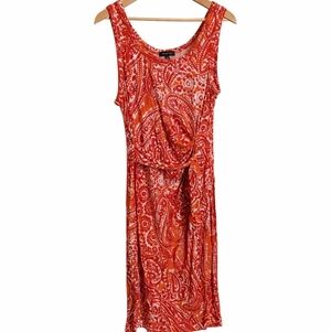 Red Paisley Sleeveless Dress